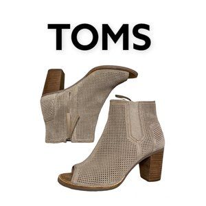 TOMS Majorca Perforated Booties Size 8